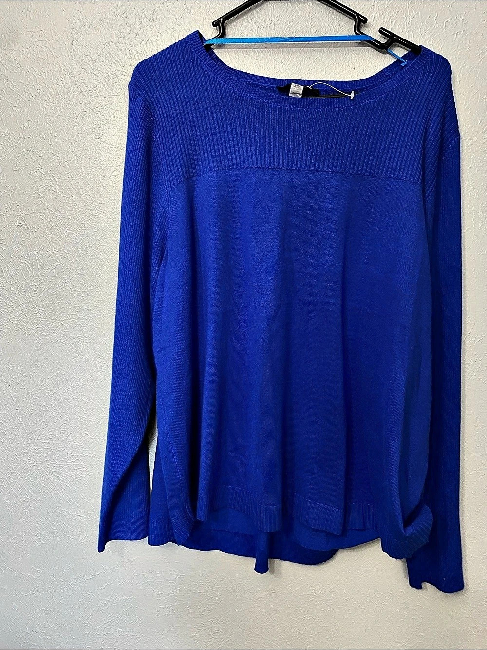 Cable & Gauge Blue Knit Sweater Size 1X NWT office casual